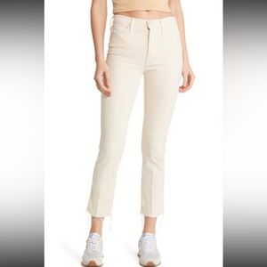 Mother rascal high waist ankle fray, 28, chalk ivory